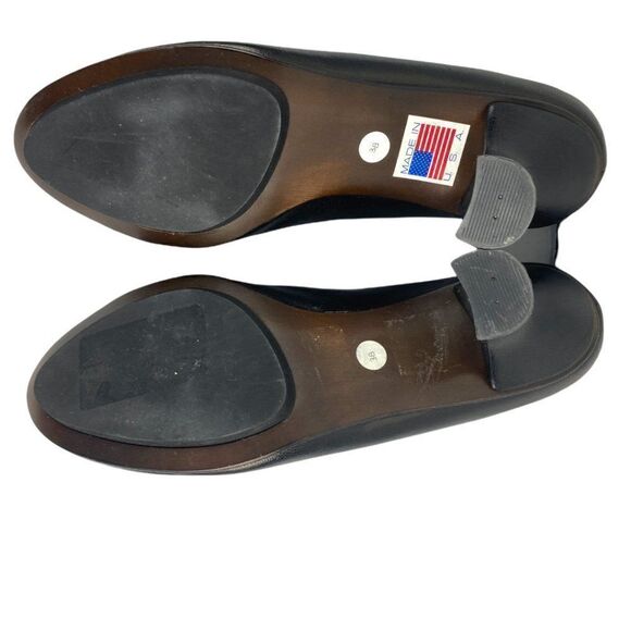 Gentle Souls Women's Black Leather Pumps Heels with Brown Piping EU 38 - Picture 6 of 11